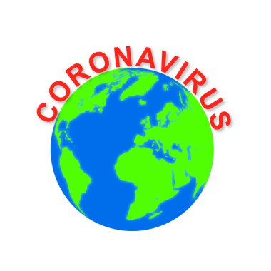 Covid-19. Dünya haritası çizimi. Vektör illüstrasyonu.