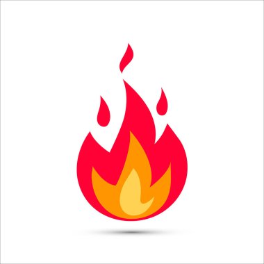 Simple illustration of fire. Vector icon of flame in cartoon flat style. clipart