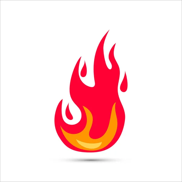 Vector flame icon. Simple illustration of fire in flat style — Stock Vector