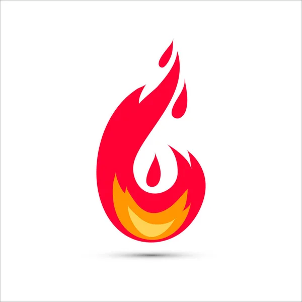 Icono de llama vectorial. Ilustración simple de fuego rojo caliente. Estilo plano . — Archivo Imágenes Vectoriales