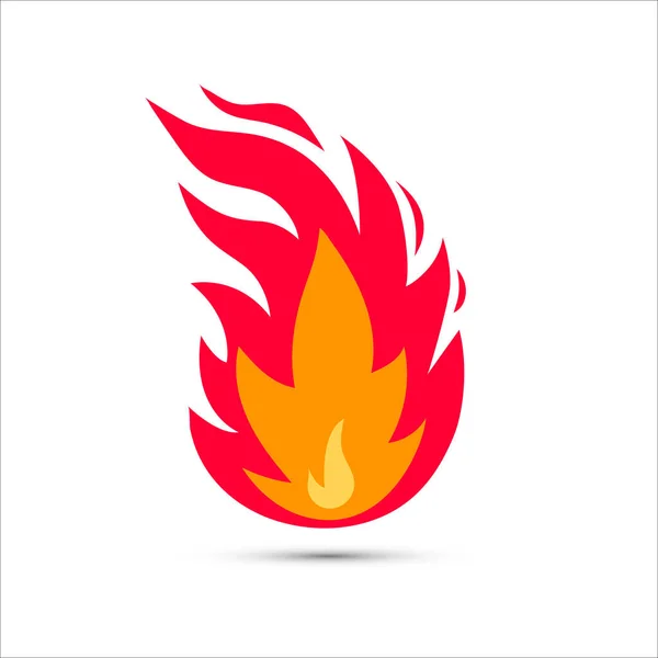 Διάνυσμα φωτιά φωτιά σημάδι εικόνα απομονωμένη. Απλή απεικόνιση της φωτιάς σε επίπεδο στυλ — Διανυσματικό Αρχείο