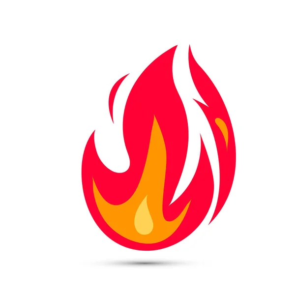 Icono de llama vectorial. Ilustración simple de fuego en estilo plano. Señal de peligro, advertencia, atención. Vector sobre fondo blanco . — Vector de stock