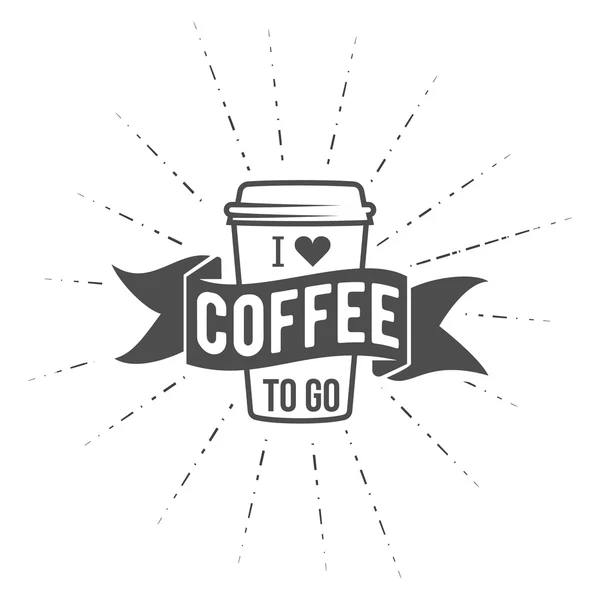 Café para ir insignia — Vector de stock