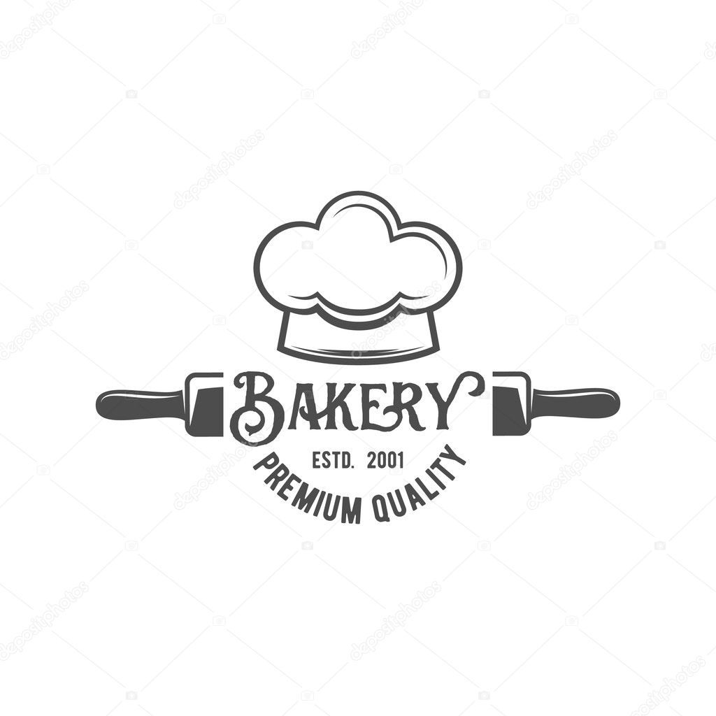 vintage retro bakery logo badge or label