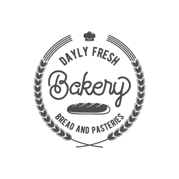 Vintage retro bakery logo badge or label — Stock Vector