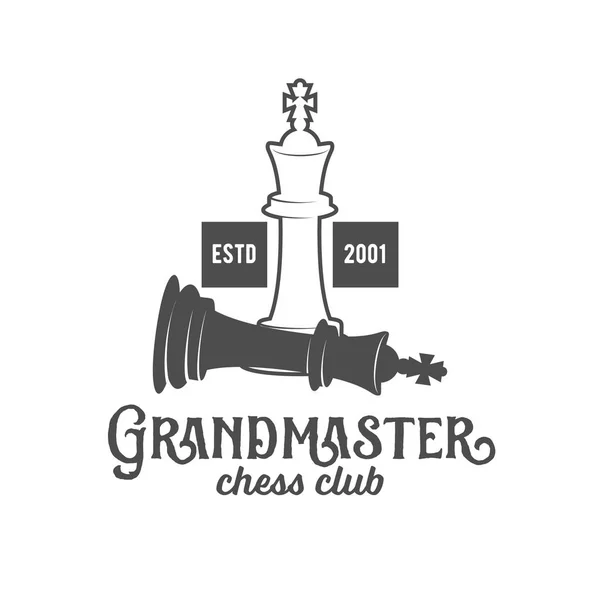 Etiqueta de xadrez, emblema e elemento de design — Vetor de Stock