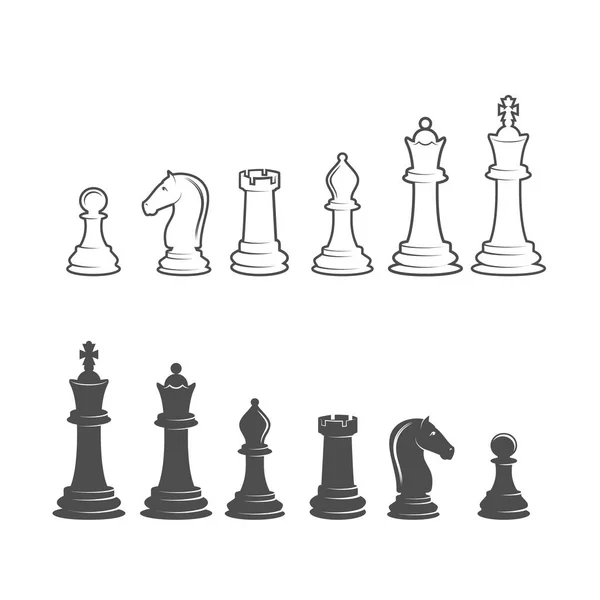 チェスのラベル、バッジおよびデザイン要素 — ストックベクタ