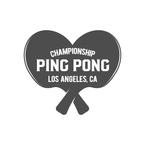 Ping pong emblème, étiquette, badge et éléments conçus — Image vectorielle