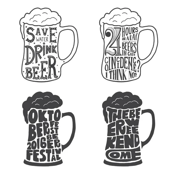 Diseño de cerveza grunge caligráfica vintage — Vector de stock