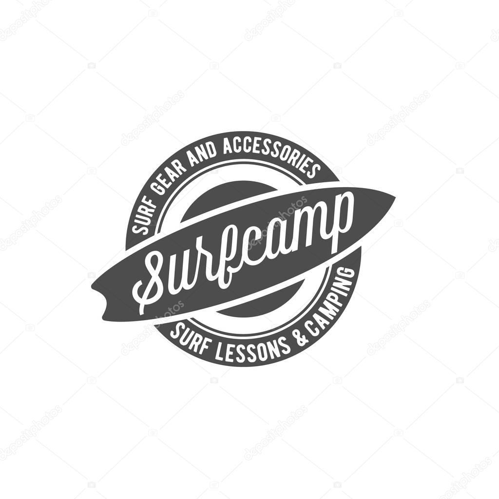 Vintage surfing label. vector illustration
