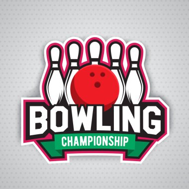 Renkli bowling logo tasarım şablonu