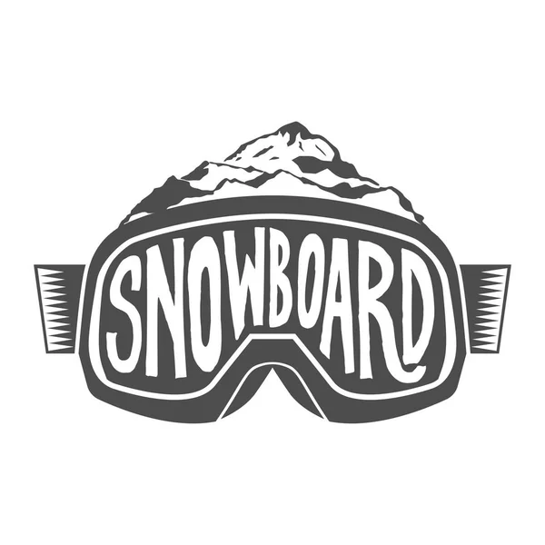 Citations de snowboard vintage dessinées à la main — Image vectorielle