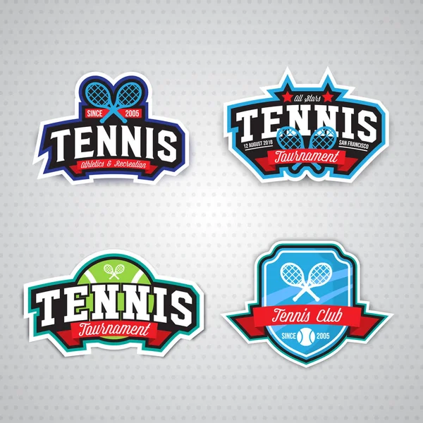 Tennis badge logo template — Stock Vector