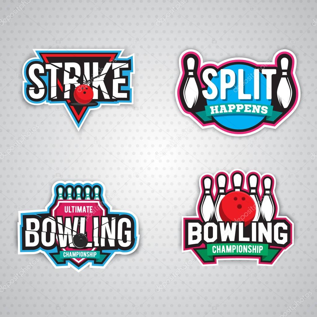 Championship logo design Bowling championship logo design — Stock