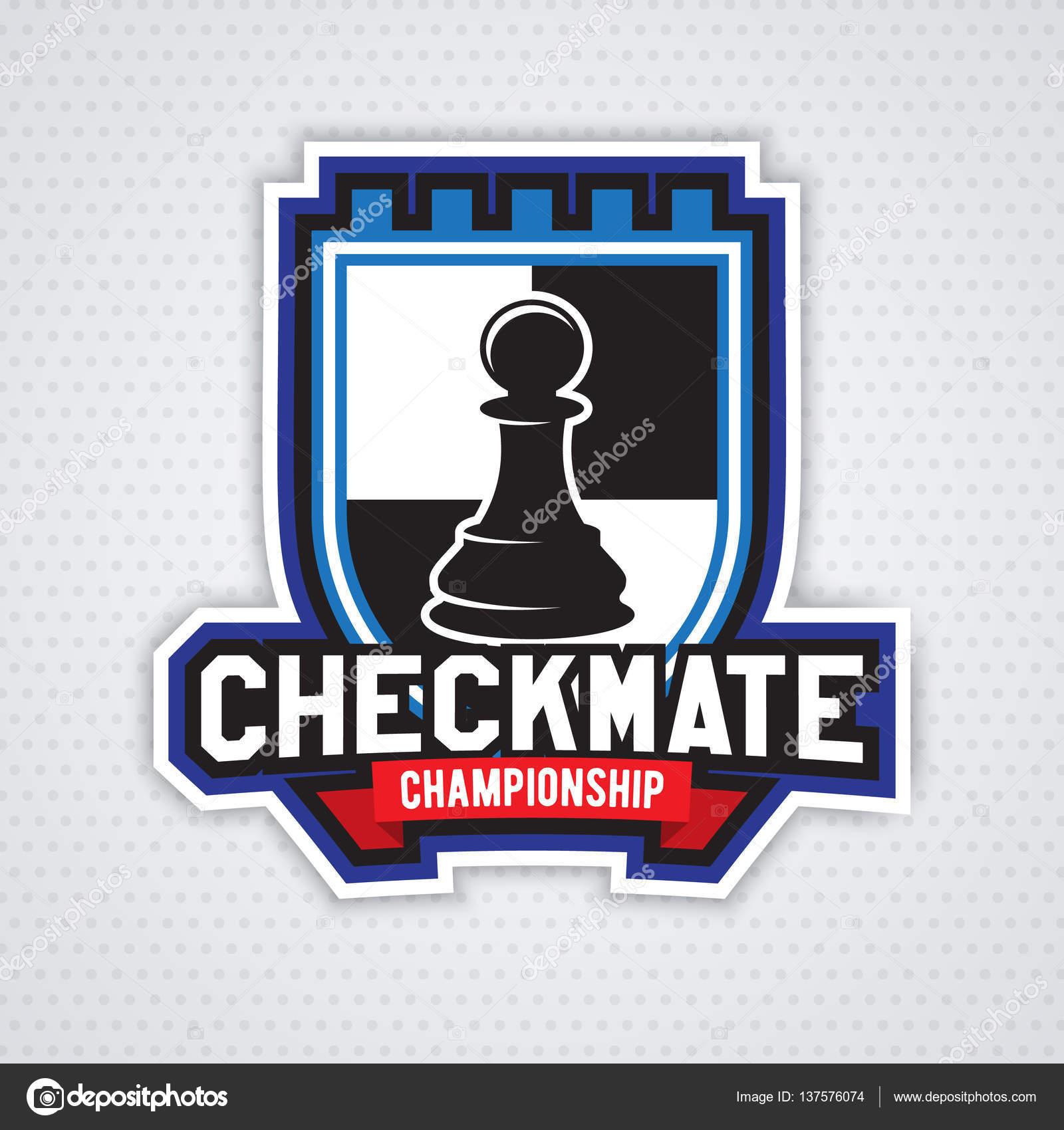 Clube de xadrez ou ícone de torneio para design esportivo imagem