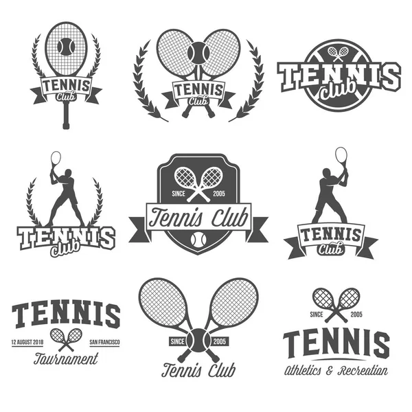 Conjunto de insignia de tenis logotipo plantilla — Vector de stock