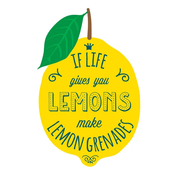 Cita de motivación sobre limones — Vector de stock