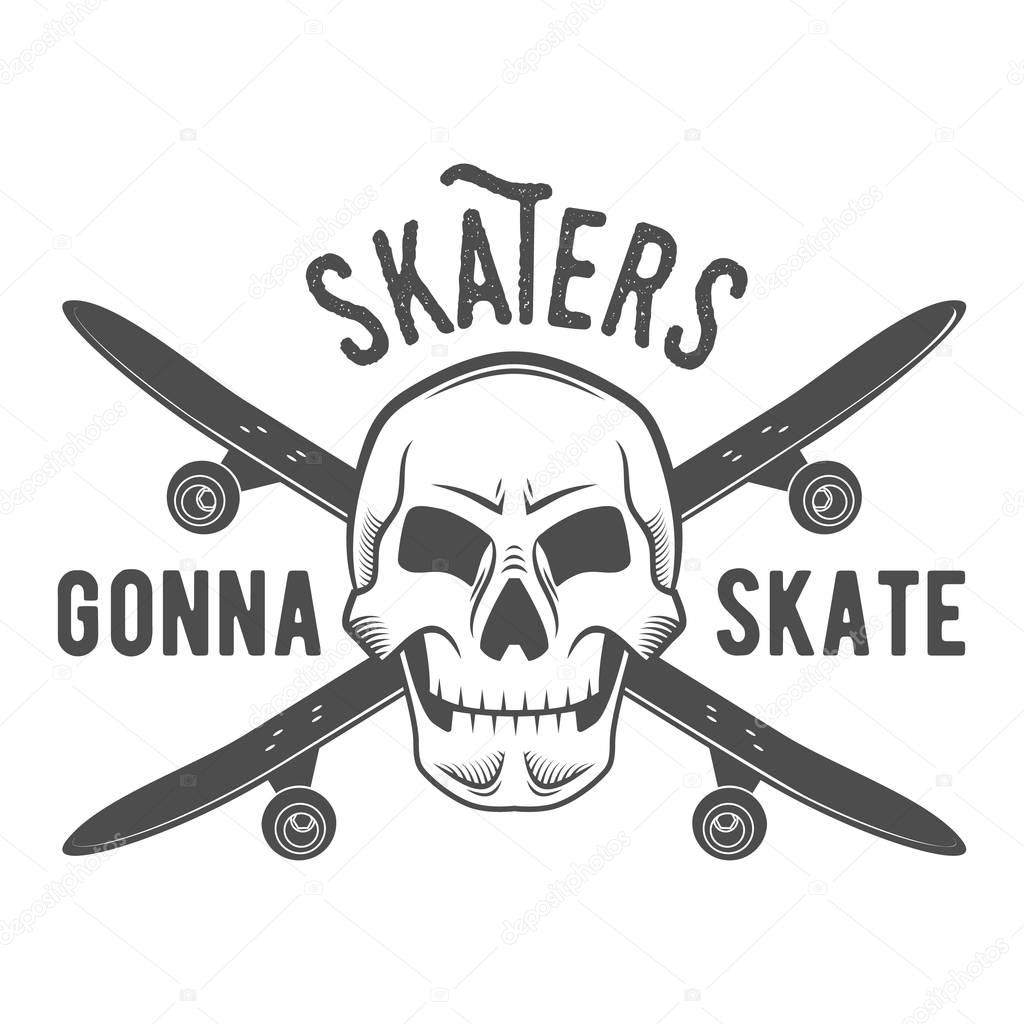 Vintage biking and skating logo, badge, design element or label.