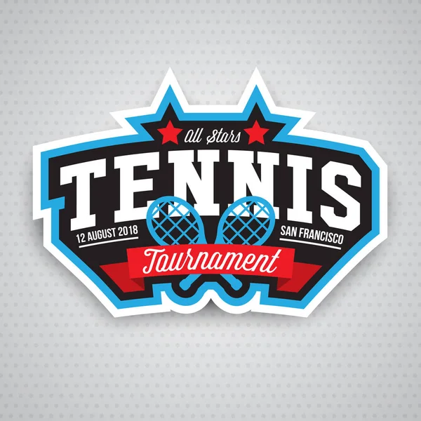 Logotipo do emblema de tênis — Vetor de Stock