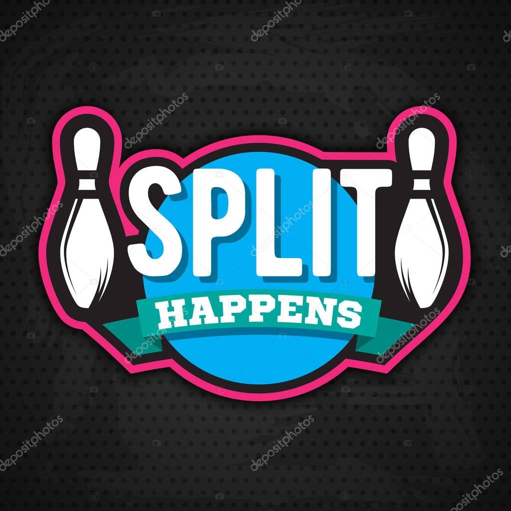 Colorful bowling logo design template