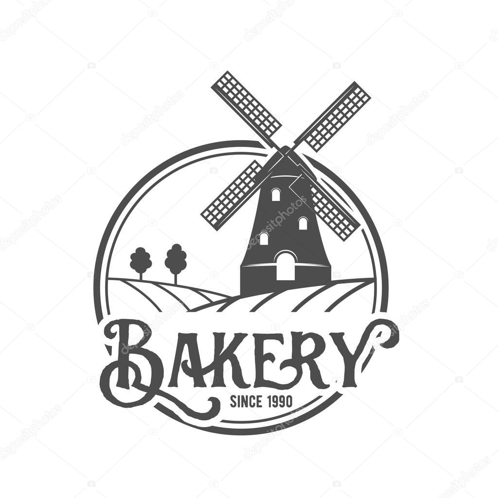 Bakery badge, logo icon modern style vector. Retro logotype and design elements isolated on white background