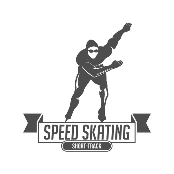 Logo de l'étiquette de patinage sur glace — Image vectorielle
