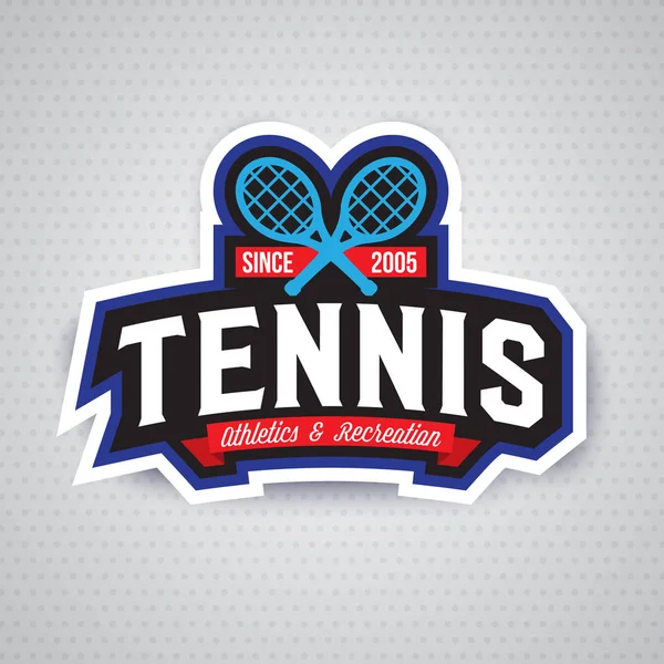 Badge logo template for tennis club — Stock Vector