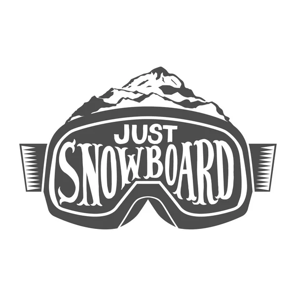 スノーボードのゴーグルの動機引用 — ストックベクタ