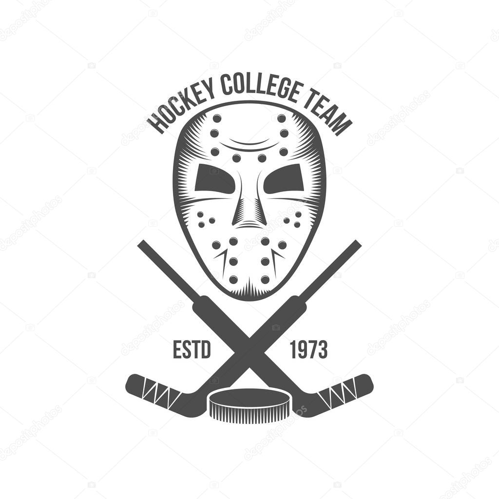Design elements of logo for hockey club on white background