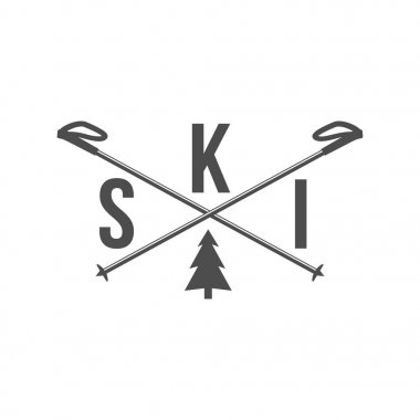 skiing logo  design elements clipart