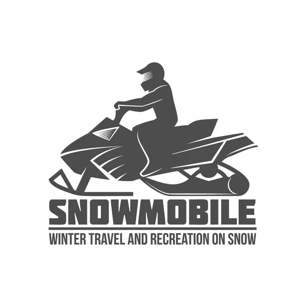 Snowmobile badge logo — Stock Vector