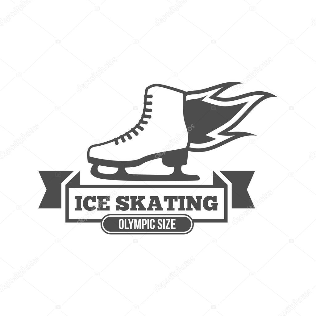 Ice Skating logo design, vector illustration