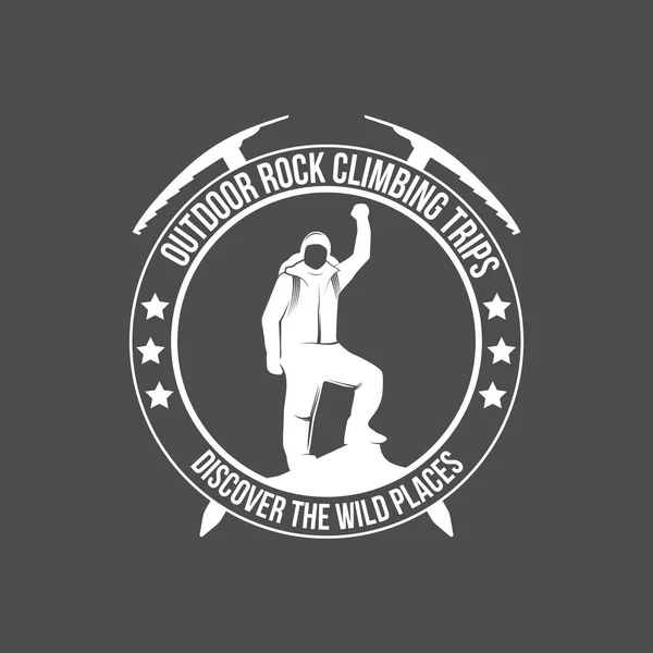 Bergbeklimmen vintage logo — Stockvector