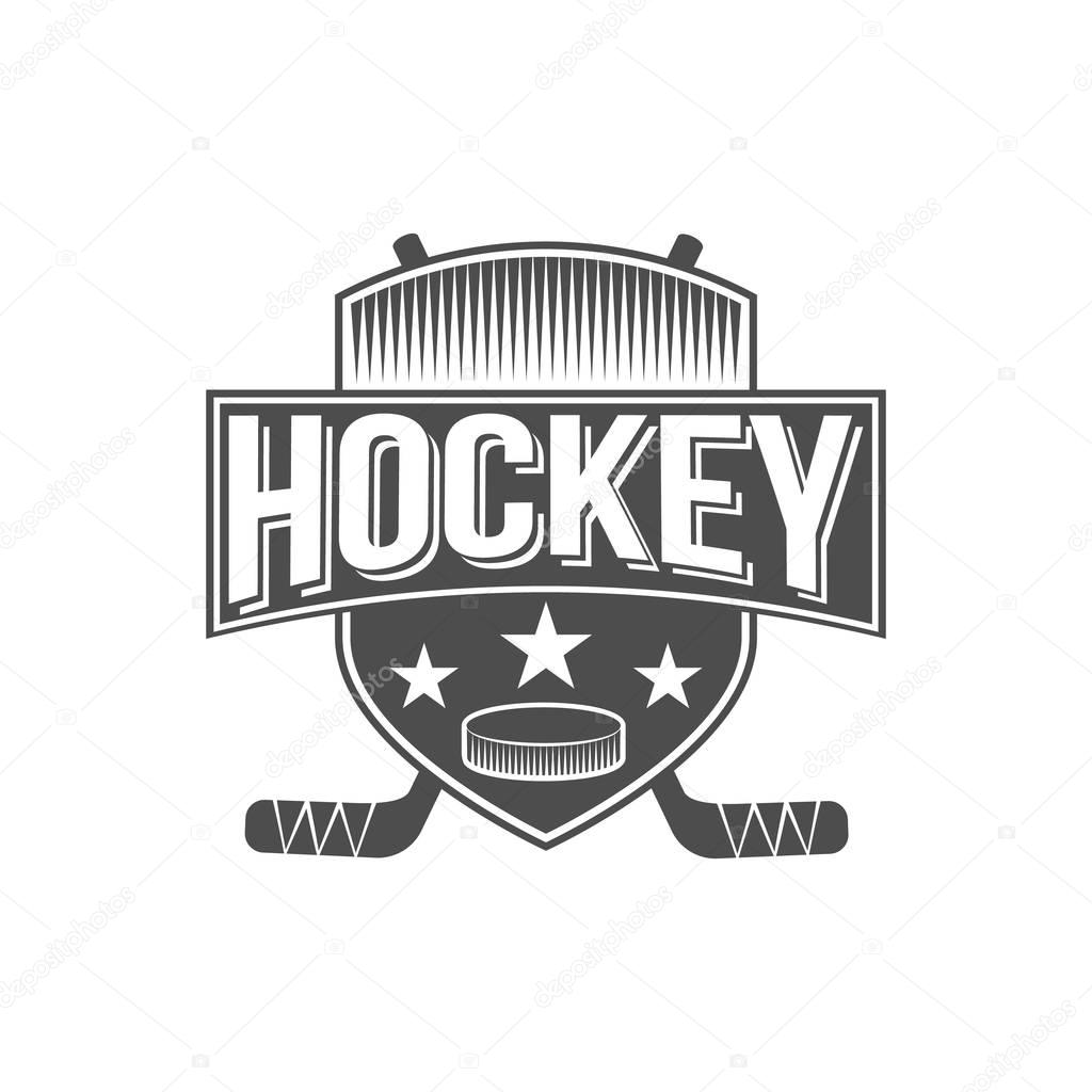 Ice hockey logo design elements, vector illustration