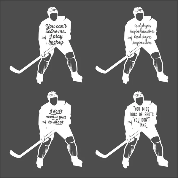 Citas motivacionales de hockey . — Vector de stock