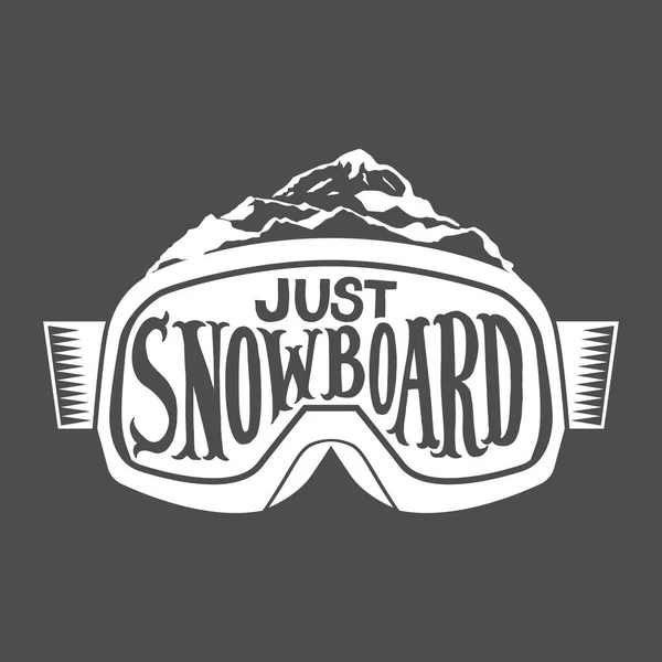 Handdrawn vintage Snowboard cytat — Wektor stockowy