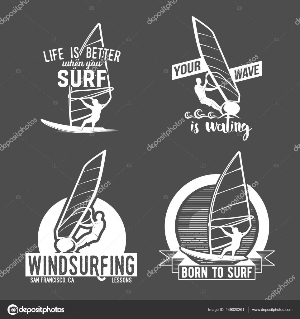 Set of windsurfing badges and logos Stock Vector by ©nappelbaum 149020261