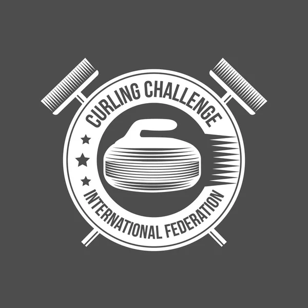 Étiquette de curling vintage — Image vectorielle