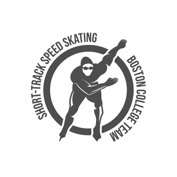 Logo de l'étiquette de patinage sur glace — Image vectorielle