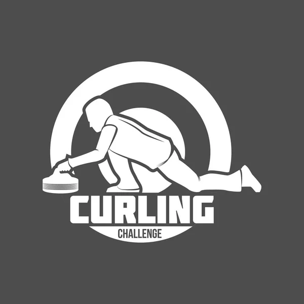 Curling logotipo do jogo — Vetor de Stock