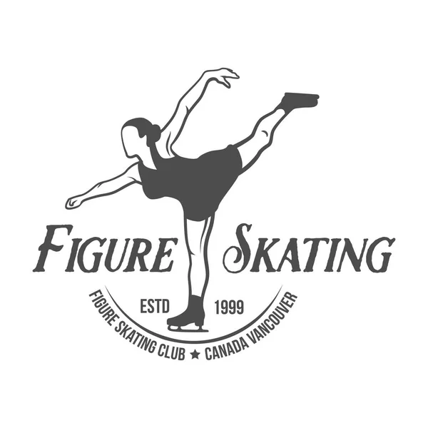 Disegno del logo dell'etichetta Ice Skate — Vettoriale Stock