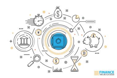 Bankacılık hizmet ve Finans konsept illüstrasyon