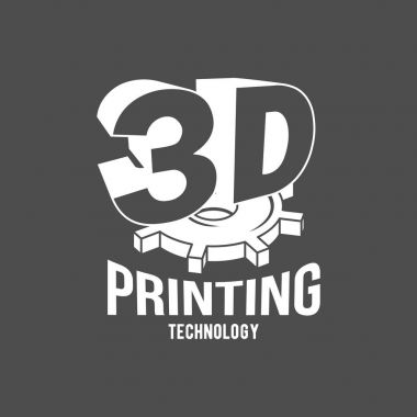 3D yazıcı vektör simge logo