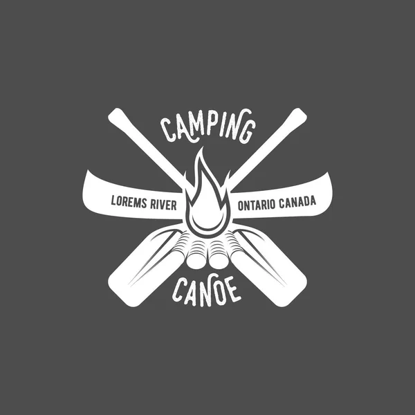 Logotipo do acampamento de canoa —  Vetores de Stock