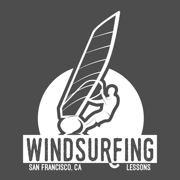 Logotipo do emblema windsurf —  Vetores de Stock