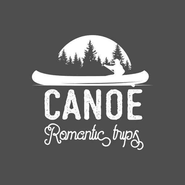 Logo canoa vintage — Vettoriale Stock