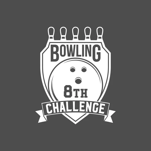 Bowling Emblem, Etikett — Stockvektor