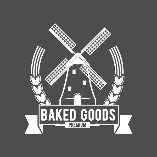 Insignia de panadería e icono del logotipo — Archivo Imágenes Vectoriales