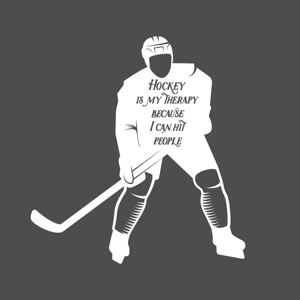 Cita motivacional de hockey — Vector de stock