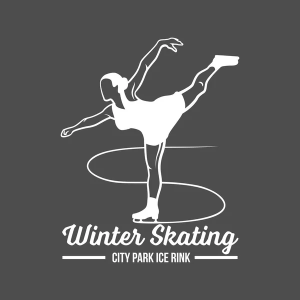 Logo etichetta pattinaggio su ghiaccio — Vettoriale Stock